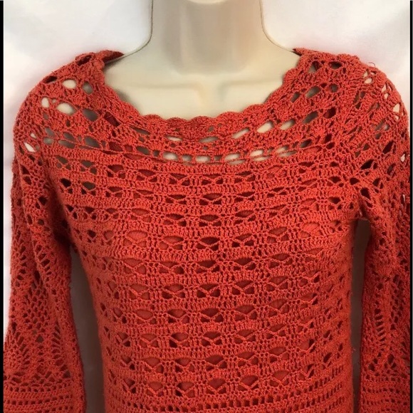 Maggy London Womens Coral Eyelet Dress Sz M - Picture 2 of 7